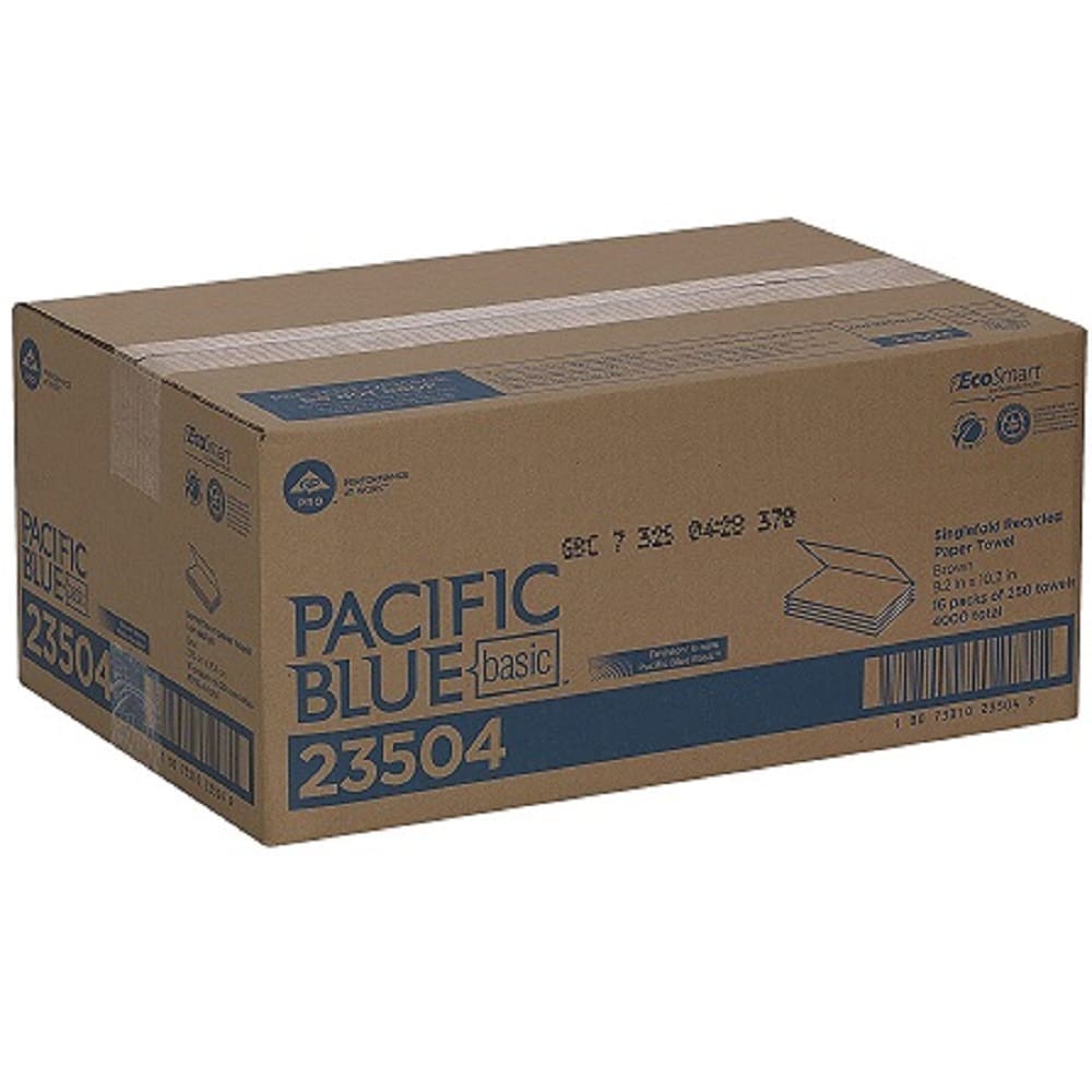 Pacific Blue Basic™ 23504 Singlefold Paper Towels - Kraft - Image 2