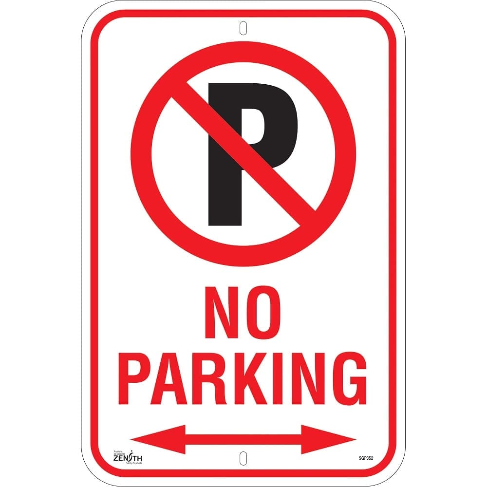 "No Parking" Sign with Arrows - Engineer Grade