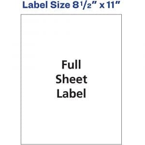 Laser Labels - White, 8-1/2 x 11", Square Corners
