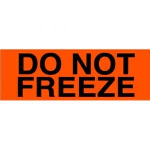 "Do Not Freeze" Label - 2 x 5"