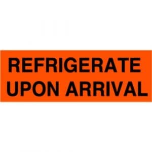 "Refrigerate Upon Arrival" Label - 2 x 5"