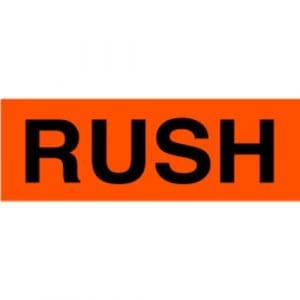 "RUSH" Label - 2 x 5"