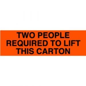 Two People Required To Lift This Carton Label