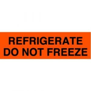 Refrigerate Do Not Freeze Label