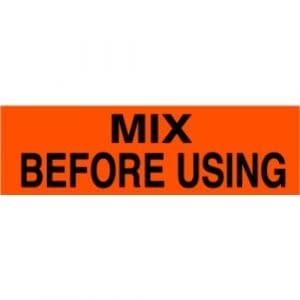 Mix Before Using Label