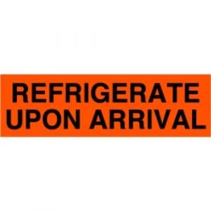 "Refrigerate Upon Arrival" Label - 2 x 4"