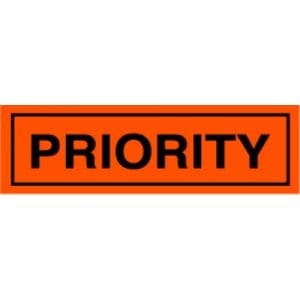 "Priority" Label - 2 x 5"