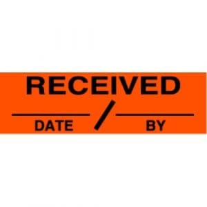 "Received Date/By" Label - 2 x 4"