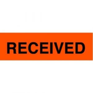 "Received" Label - 2 x 4"
