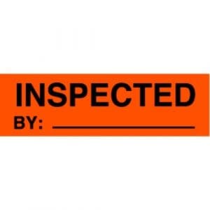 "Inspected By:_____" Label - 2 x 4"