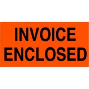 "Invoice Enclosed" Label - 3 x 5"