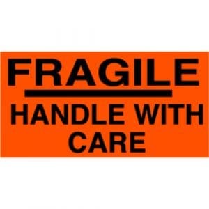 "Fragile Handle With Care" Label - 3 x 5"