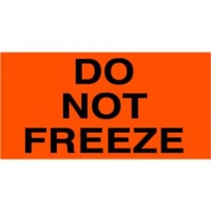 "Do Not Freeze" Label - 3 x 5"