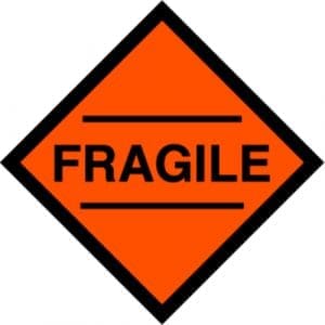 "Fragile" Label - 3 x 3"