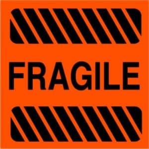 "Fragile" Label - 3 x 3"