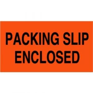 "Packing List Enclosed" Label - 4 x 6"