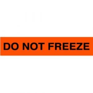 "Do Not Freeze" Label - 1 x 5"
