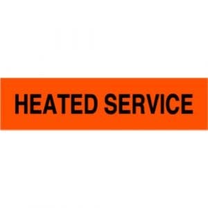 "Heated Service" Label - 1 x 4"