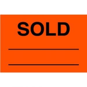 "Sold _____ _____" Label - 2 x 3"