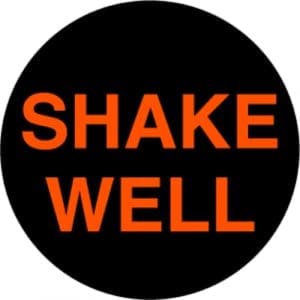 "Shake Well" Label - 1" circle