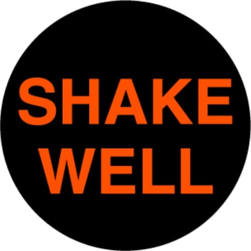 "Shake Well" Label - 1" circle