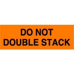 "Do Not Double Stack" Label - Black on Red, 2 x 6"