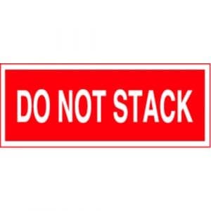 "Do Not Stack" Label - Red on White, 2" x 5"