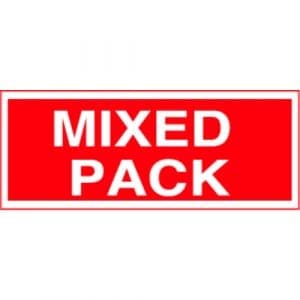 "Mixed Pack" Label - Red on White, 2 x 5"