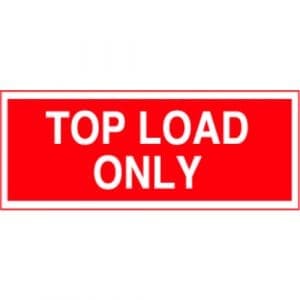 "Top Load Only" Label - Red on White, 2" x 5"