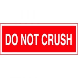 "Do Not Crush" Label - Red on White, 2" x 5"