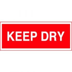 "Keep Dry" Label - Red on White, 2" x 5"