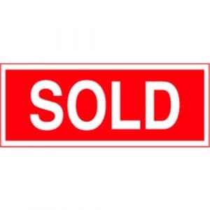 "SOLD" Label - Red on White, 2 x 5"