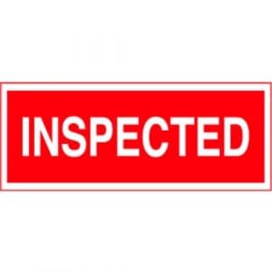 "Inspected" Label - Red on White, 2" x 5"