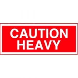 "Caution Heavy" Label - Red on White, 2" x 5"