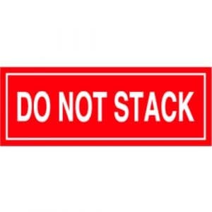 "Do Not Stack" Label - Red on White, 2 x 5"