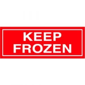 "Keep Frozen" Label - Red on White, 2 x 5"
