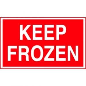 "Keep Frozen" Label - Red on White, 3" x 5"