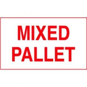 "Mixed Pallet" Label - Red on White, 3" x 5"