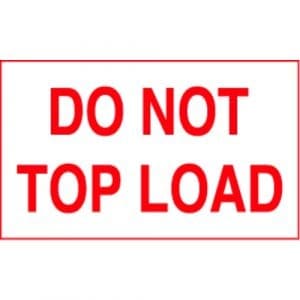 "Do Not Top Load" Label - Red on White, 3" x 5"
