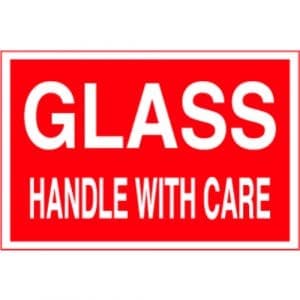 "Glass, Handle With Care" Label - 4" x 6"