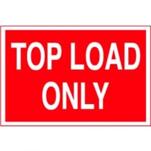 "Top Load Only" Label - 4" x 6"