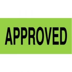 "Approved" Label - 1" x 2"