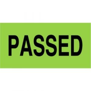 "Passed" Label - 1" x 2"