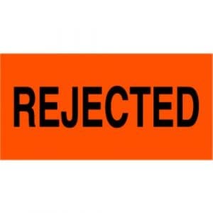 "Rejected" Label - 1" x 2"