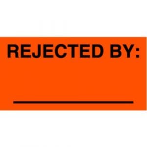 "Rejected By:" Label - 1" x 2"
