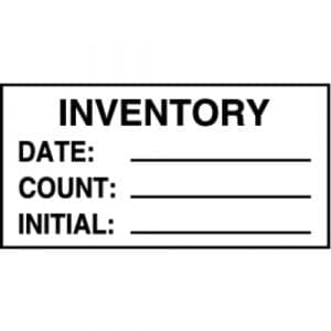 "Inventory Date/Count/Initial" Label - 2" x 4"