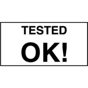 "Tested OK" Label - 2" x 4"