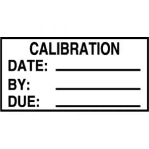 "Calibration Date/By/Due" Label - 1" x 2"
