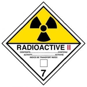 T.D.G. Labels - "Radioactive Materials II" Label, 4 x 4"