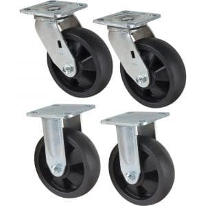 6" Nylon Caster Set - 2 Swivel & 2 Rigid